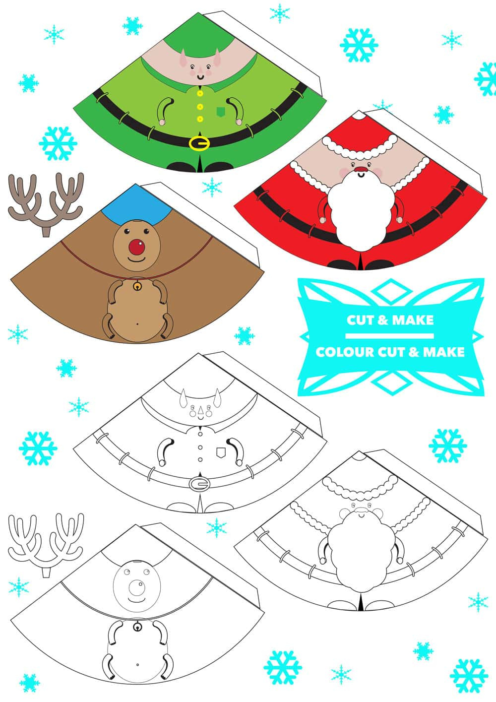 Printable 3D Christmas Decorations for Christmas Cut Out Templates