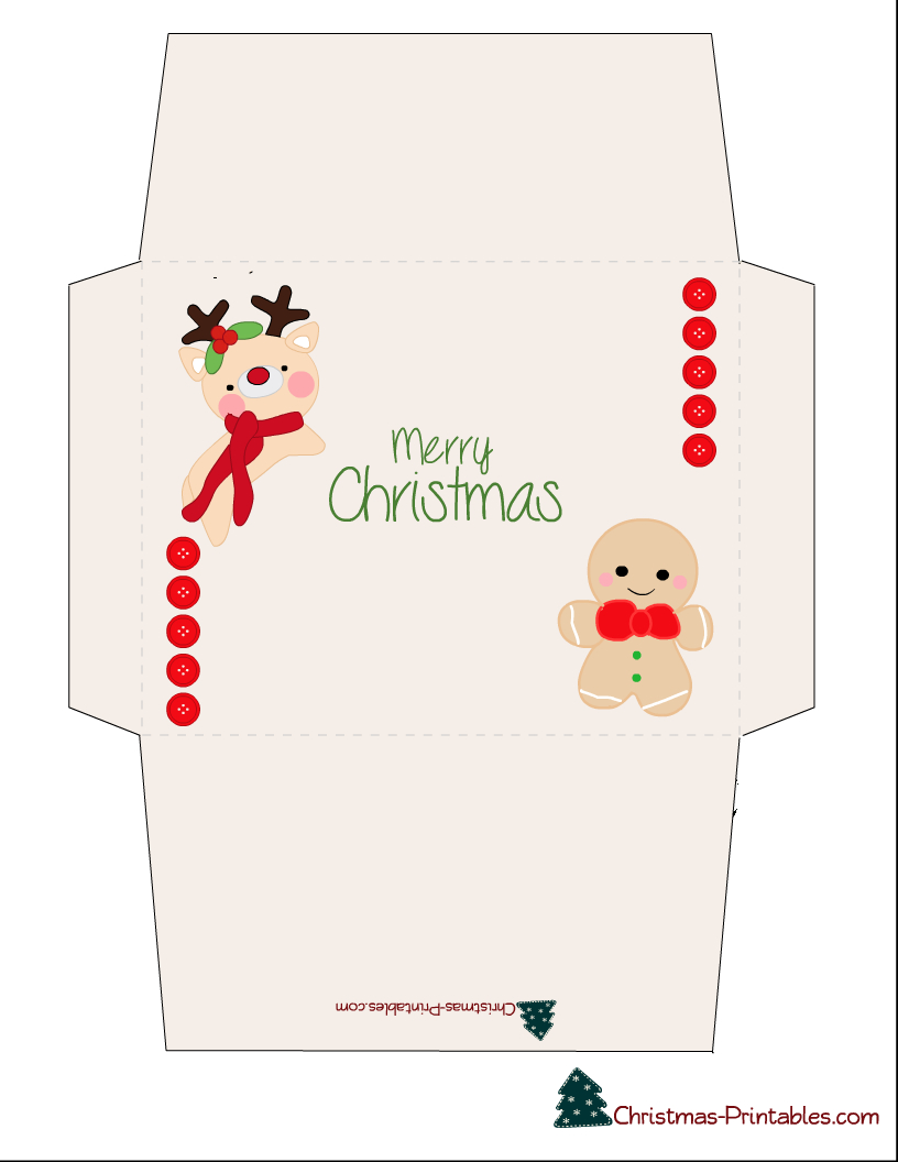 Printable Christmas Envelope intended for Christmas Envelope Templates