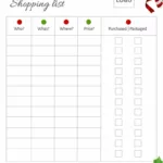 Printable Christmas List Templates For Your Business For Christmas List Templates