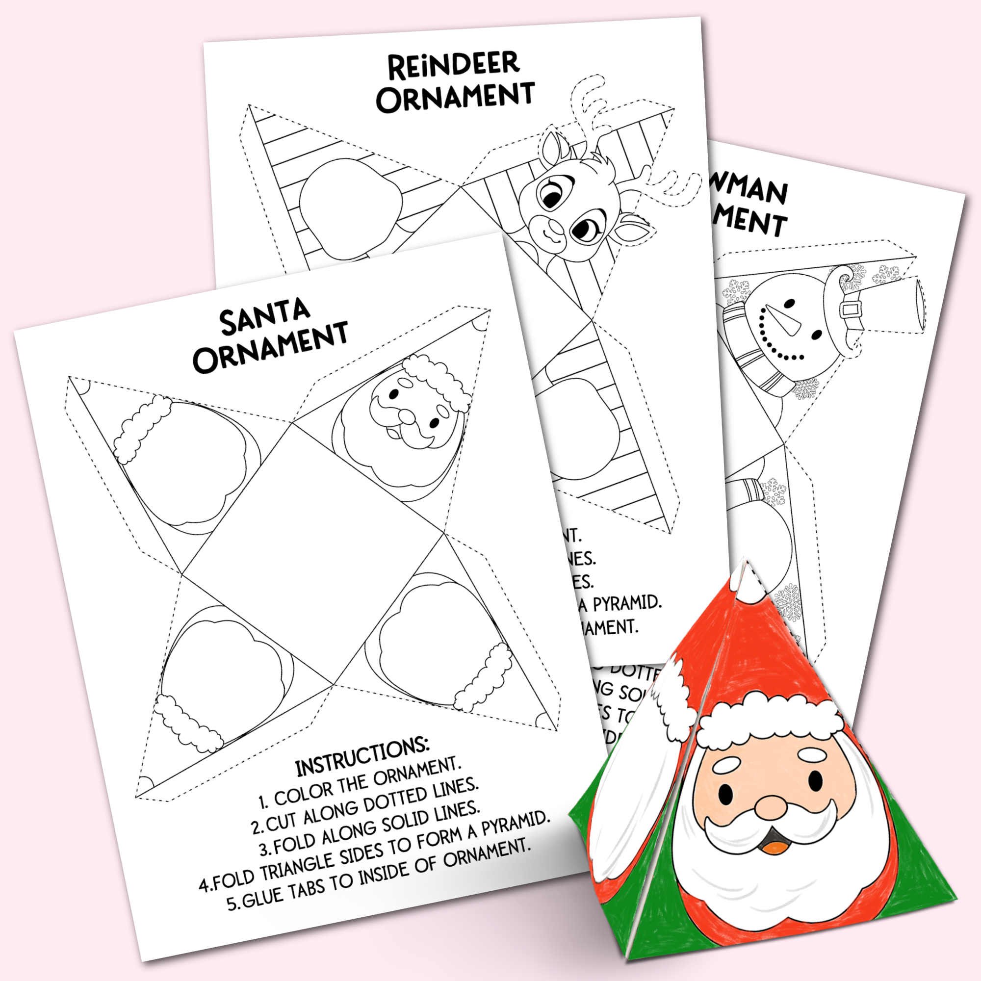 Printable Christmas Ornaments - Kara Creates intended for Christmas Craft Templates