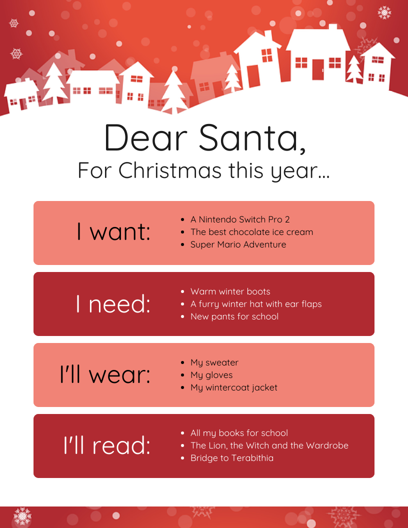 Santa Christmas Wish List Infographic Template - Venngage regarding Father Christmas Wish List Templates