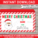 Small Christmas Envelope (From Santa)   Red & Green In Christmas Envelope Templates