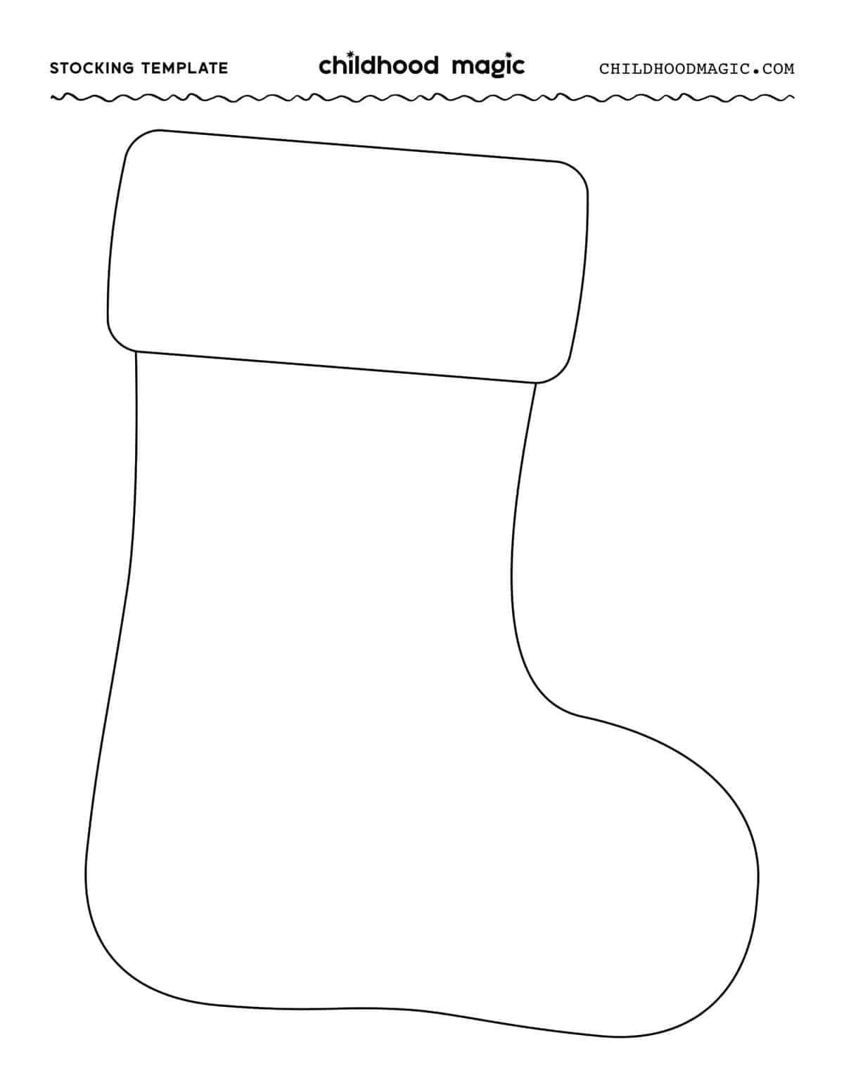 Stocking Template - Free Printable - Childhood Magic regarding Christmas Stockings Templates