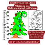 Whoville Tree, Mean One ,Traceable Pattern, 1Ft 2Ft 3Ft 4Ft, 5Ft With Whoville Christmas Tree Templates