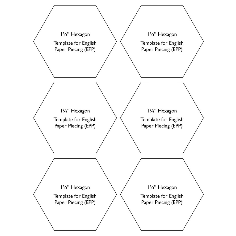 1 3/4&amp;quot; Hexagon | Free Templates for Free Printable English Paper Piecing Template