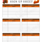 10 Cute Thanksgiving Potluck Sign Up Sheets   Cassie Smallwood With Free Printable Fall Potluck Sign Up Sheet Template