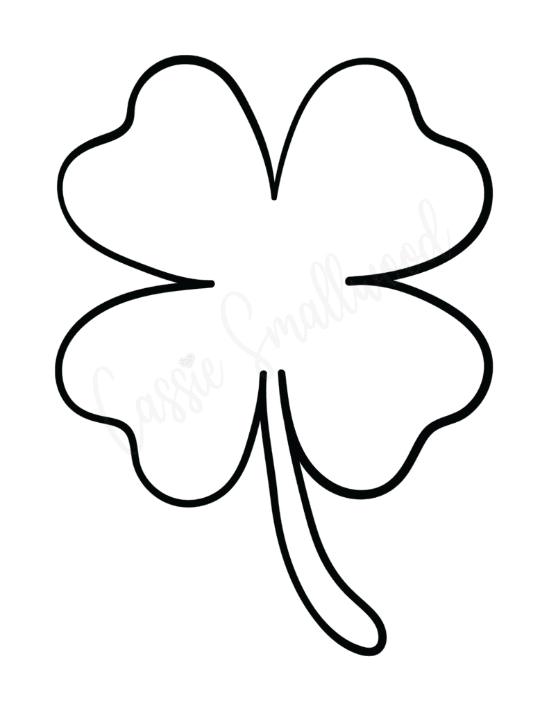 12 Cute Four Leaf Clover Printable Templates (Free!) - Cassie inside Free Printable Four Leaf Clover Template