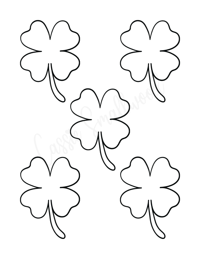 12 Cute Four Leaf Clover Printable Templates (Free!) - Cassie intended for Free Printable Four Leaf Clover Template