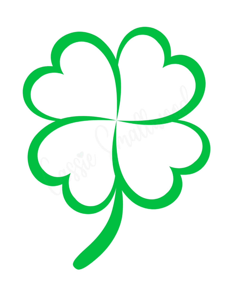 12 Cute Four Leaf Clover Printable Templates (Free!) - Cassie within Free Printable Four Leaf Clover Template