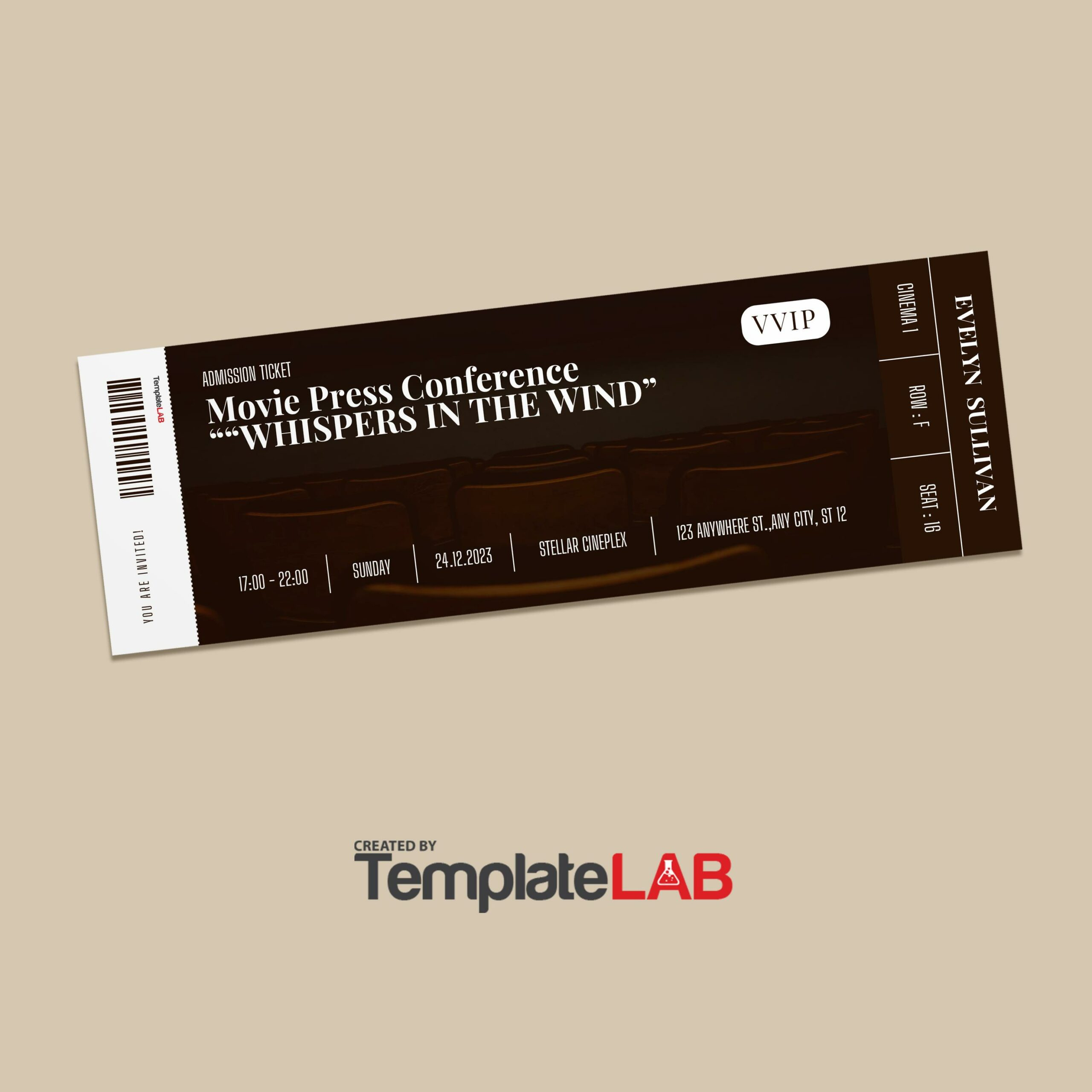 12 Free Event Ticket Templates (Word, Powerpoint, Psd) for Free Printable Admission Ticket Template
