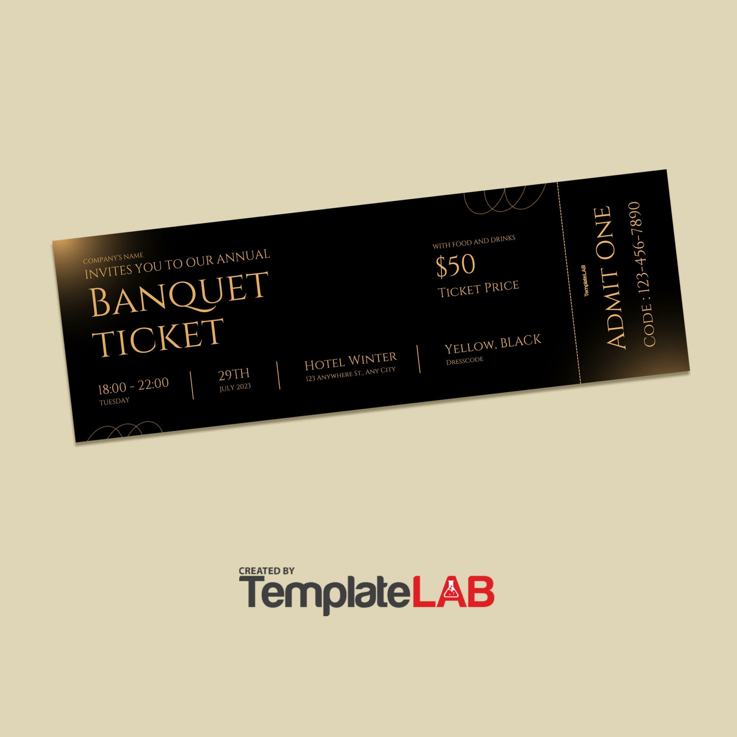 12 Free Event Ticket Templates (Word, Powerpoint, Psd) regarding Free Printable Banquet Ticket Template