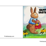 12 Free Printable Cute Bunny Happy Easter Cards In Free Printable Easter Cards Template