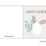 12 Free Printable Cute Bunny Happy Easter Cards Within Free Printable Easter Card Template