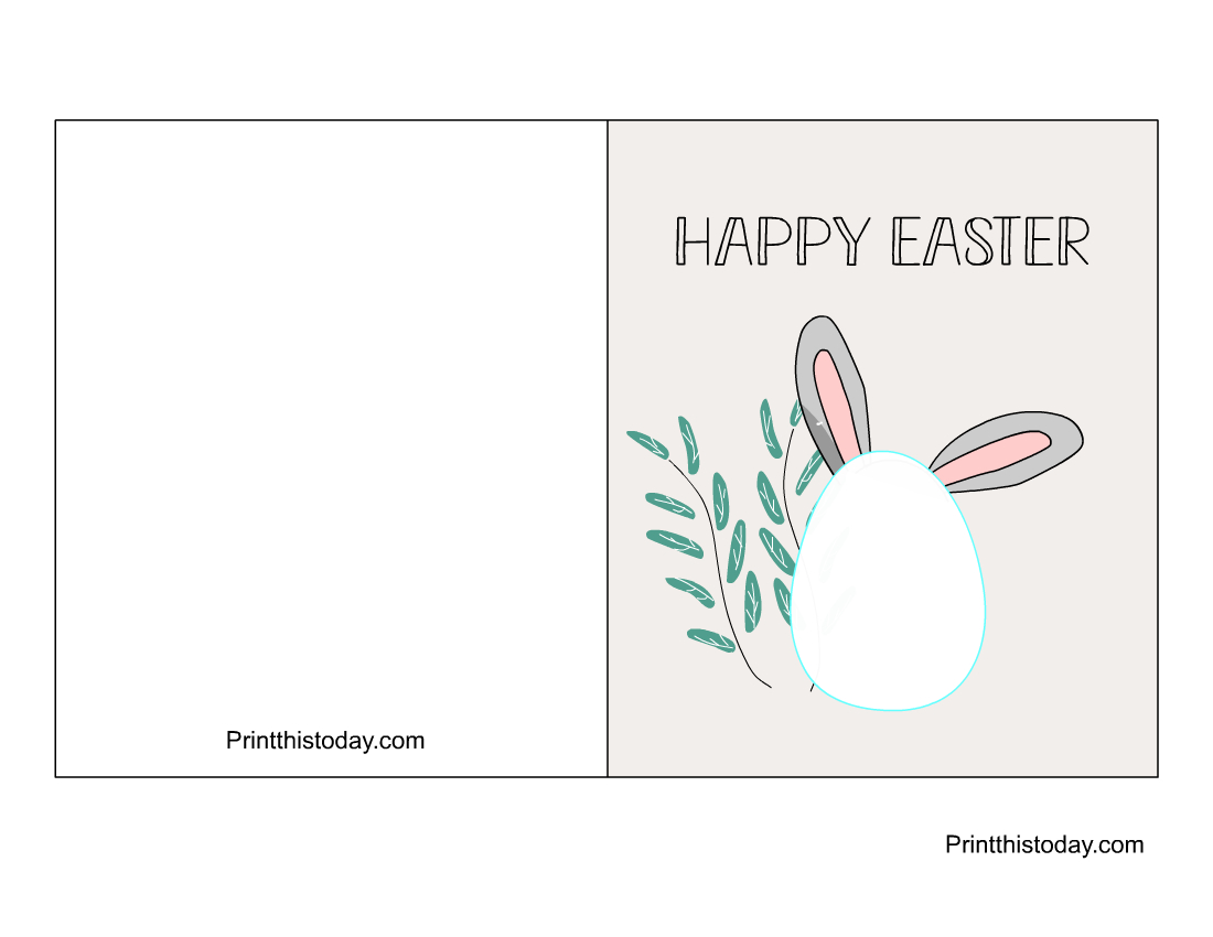 12 Free Printable Cute Bunny Happy Easter Cards within Free Printable Easter Card Template