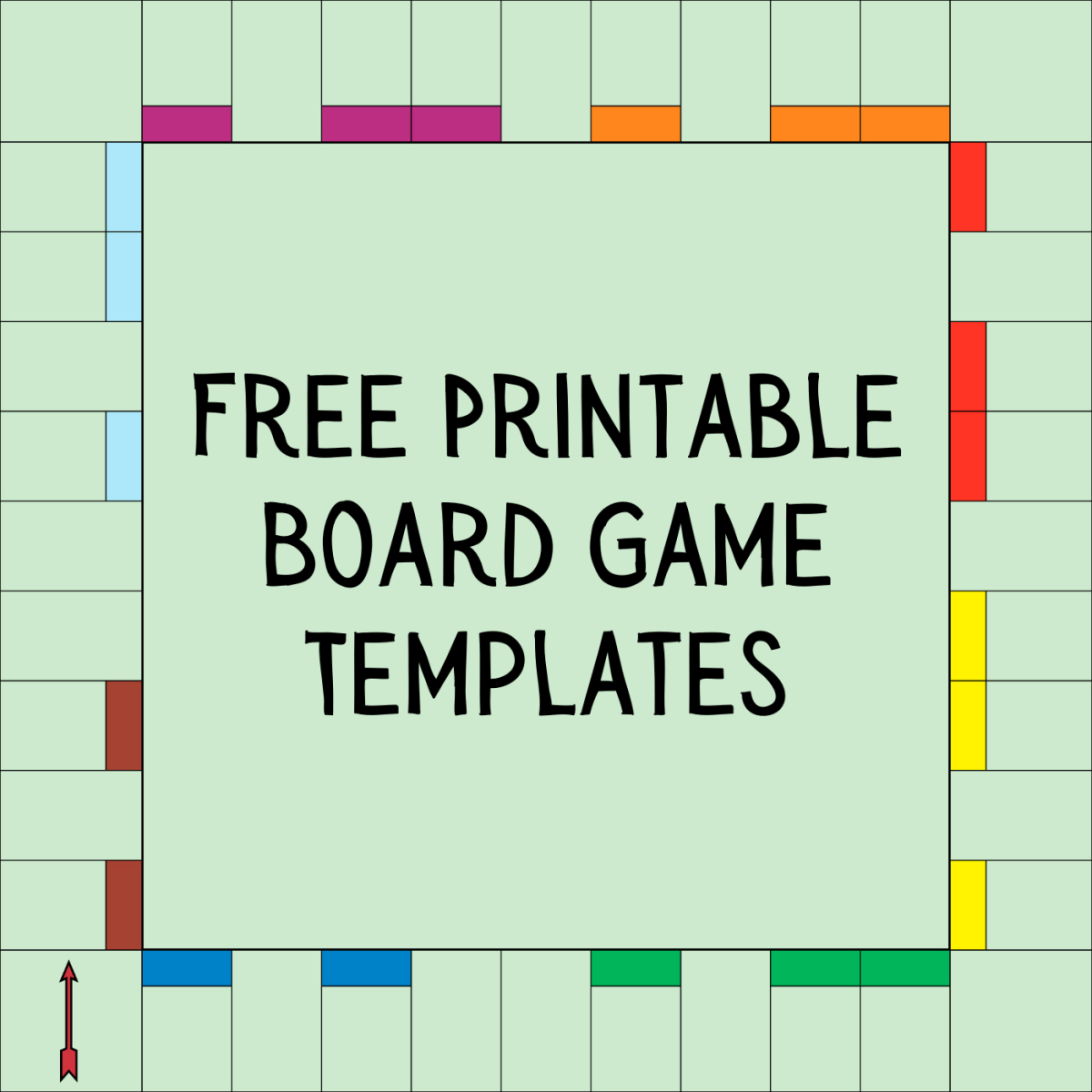 14 Free Printable Board Game Templates - Hobbylark intended for Free Printable Blank Game Board Template