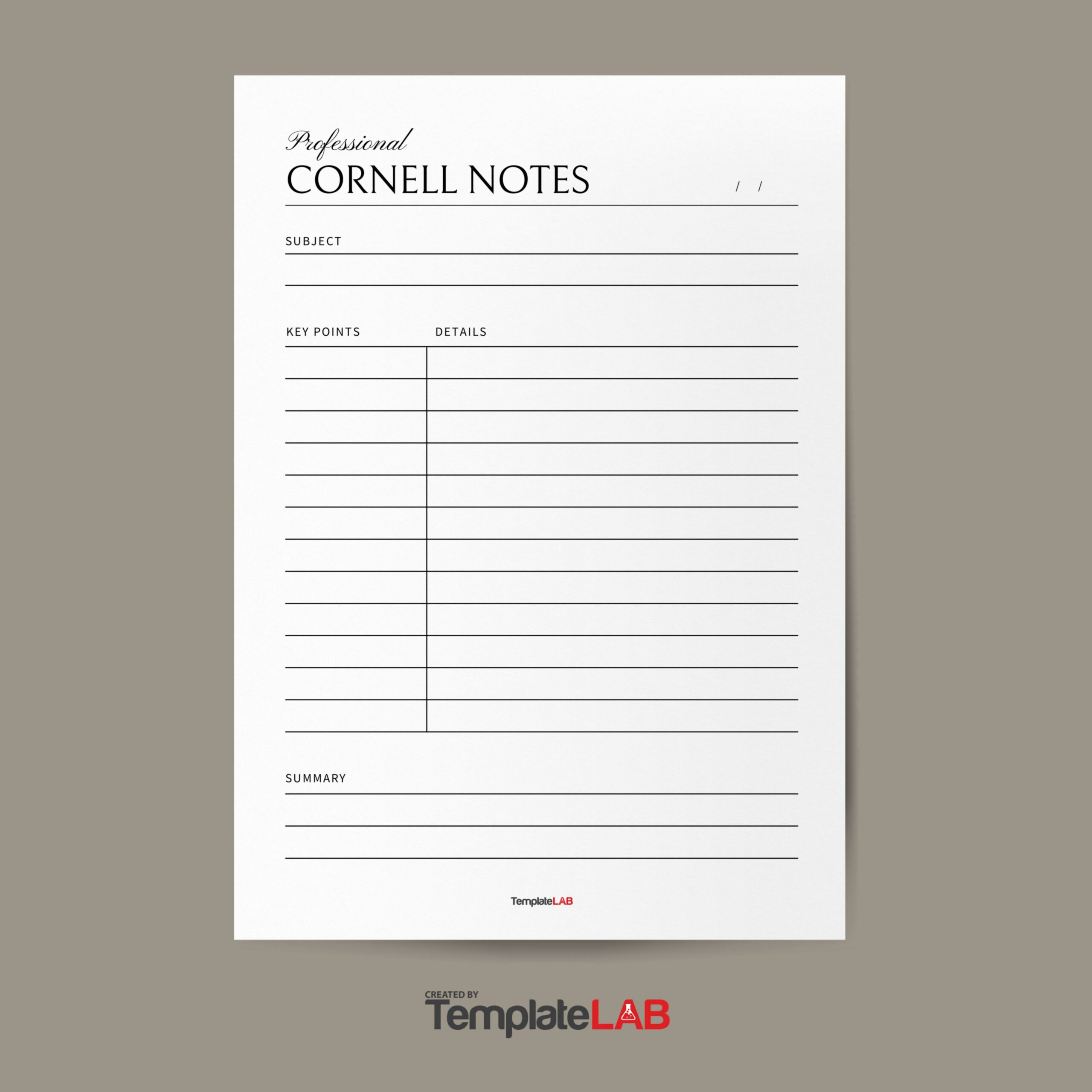 16 Printable Cornell Notes Templates [Word, Excel, Pdf] regarding Free Printable Cornell Notes Template