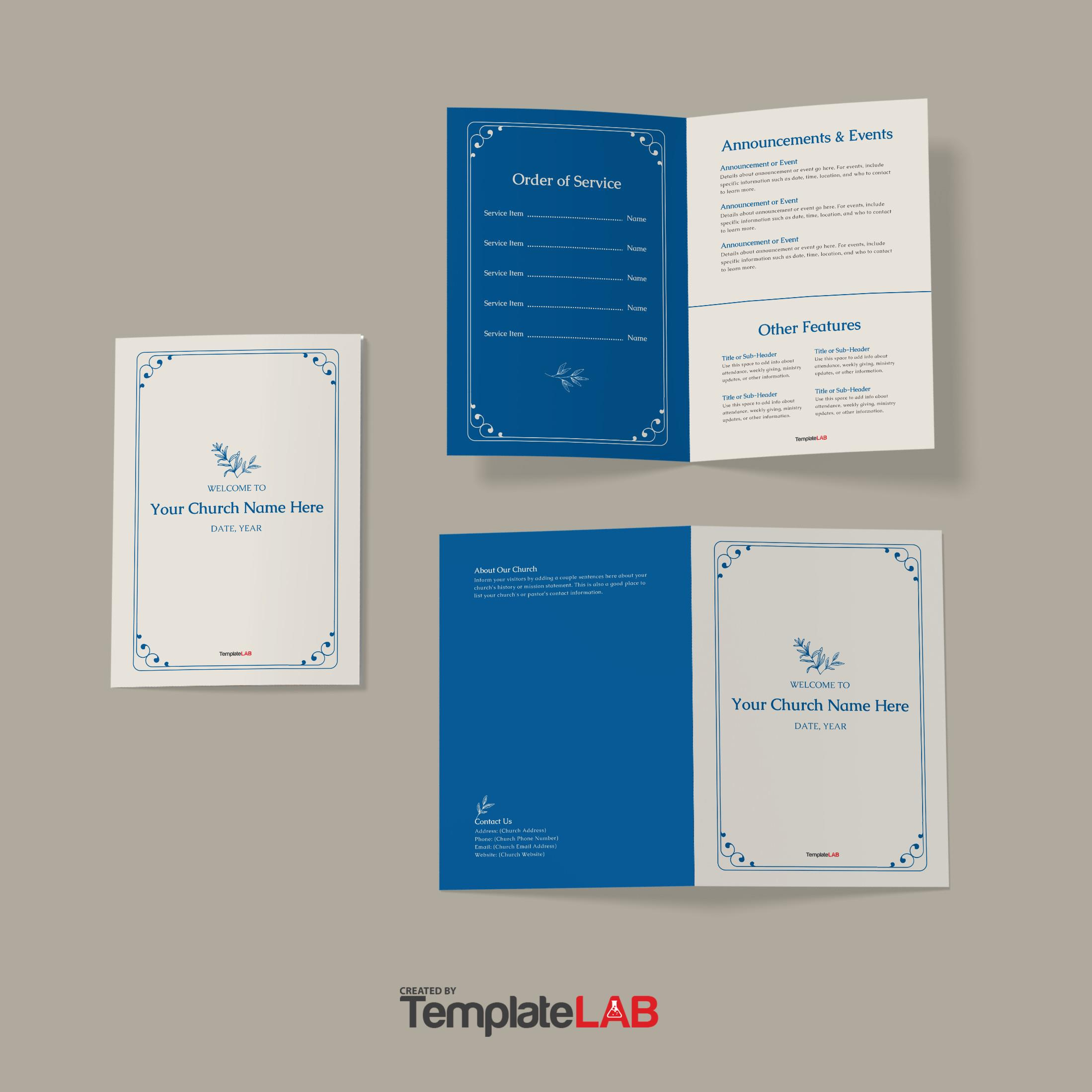 19 Free Church Bulletin Templates (+Church Programs) pertaining to Free Printable Church Program Template