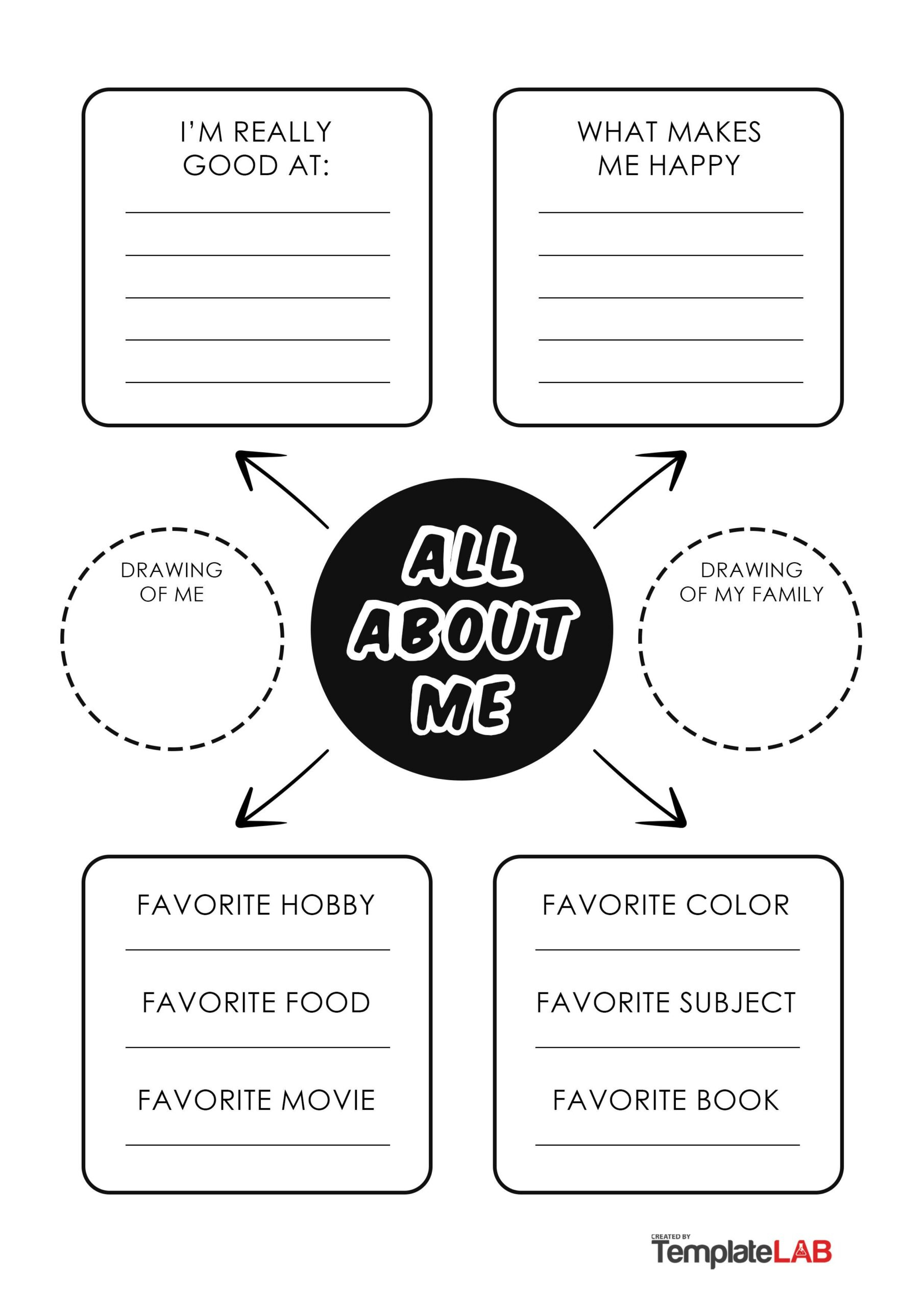 19 Printable All About Me Templates (Free) ᐅ Templatelab with Free Printable All About Me Poster Template Doc