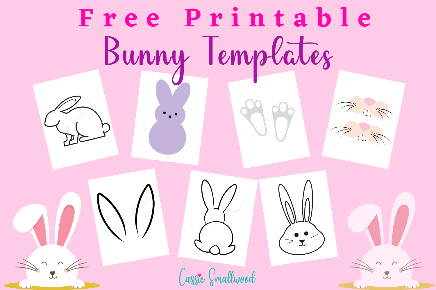 20 Cute Bunny Templates - Cassie Smallwood intended for Free Printable Bunny Rabbit Template