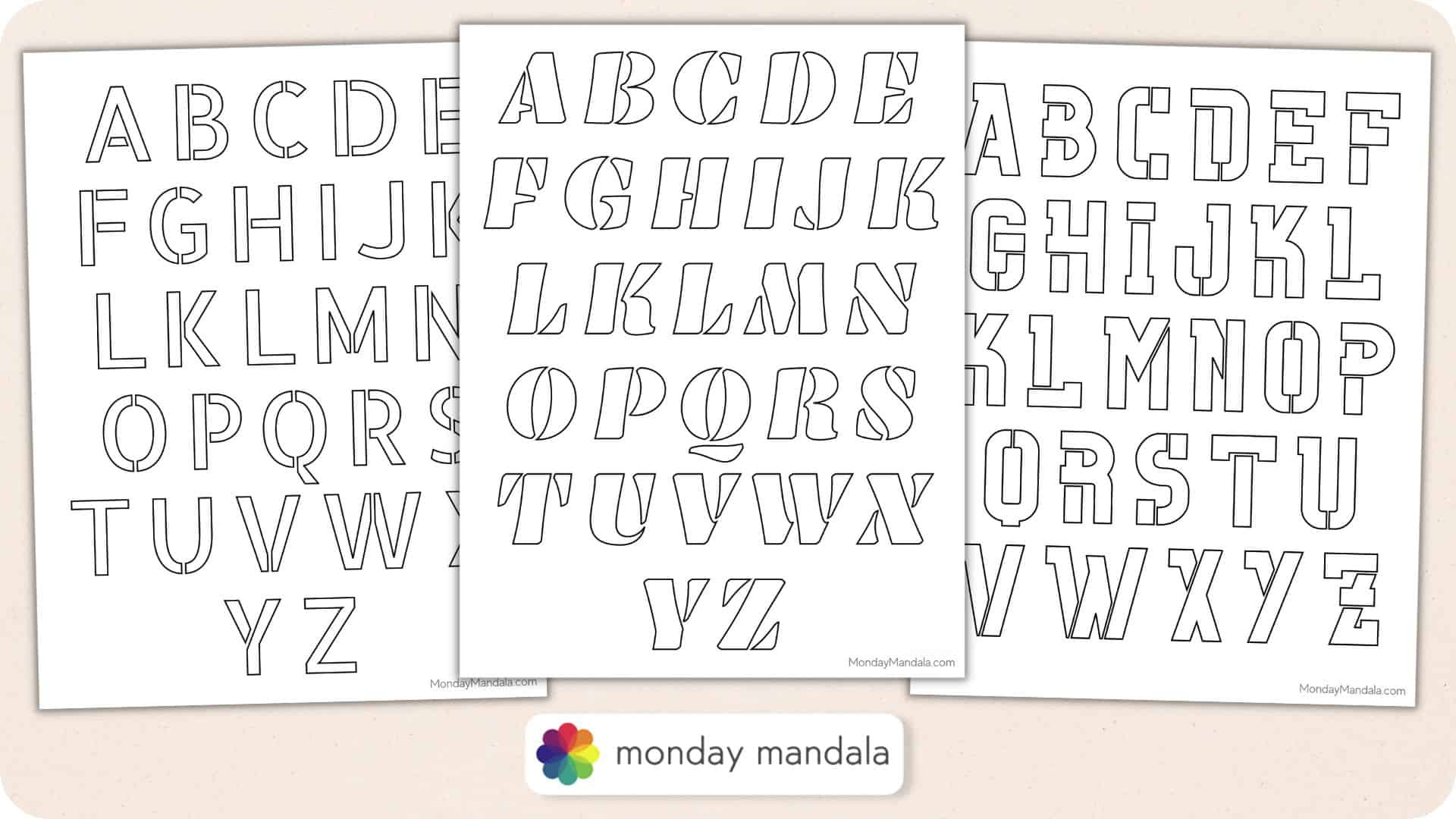 250 Letter &amp;amp; Number Stencils (Free Pdf Printables) throughout Free Printable Alphabet Stencils Template