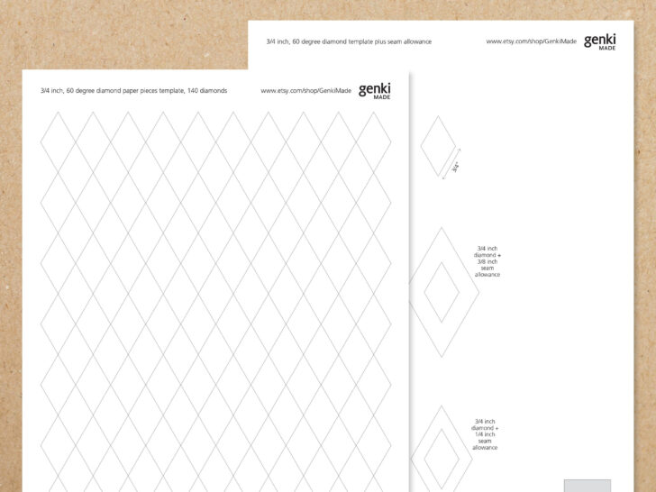 Free Printable English Paper Piecing Template Diamonds