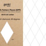 3/4 Inch Diamond 60 Degrees English Paper Piecing Epp Instant Intended For Free Printable English Paper Piecing Template Diamonds