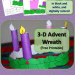 3 D Printable Advent Wreath   Drawn2Bcreative Within Free Printable Advent Wreath Template