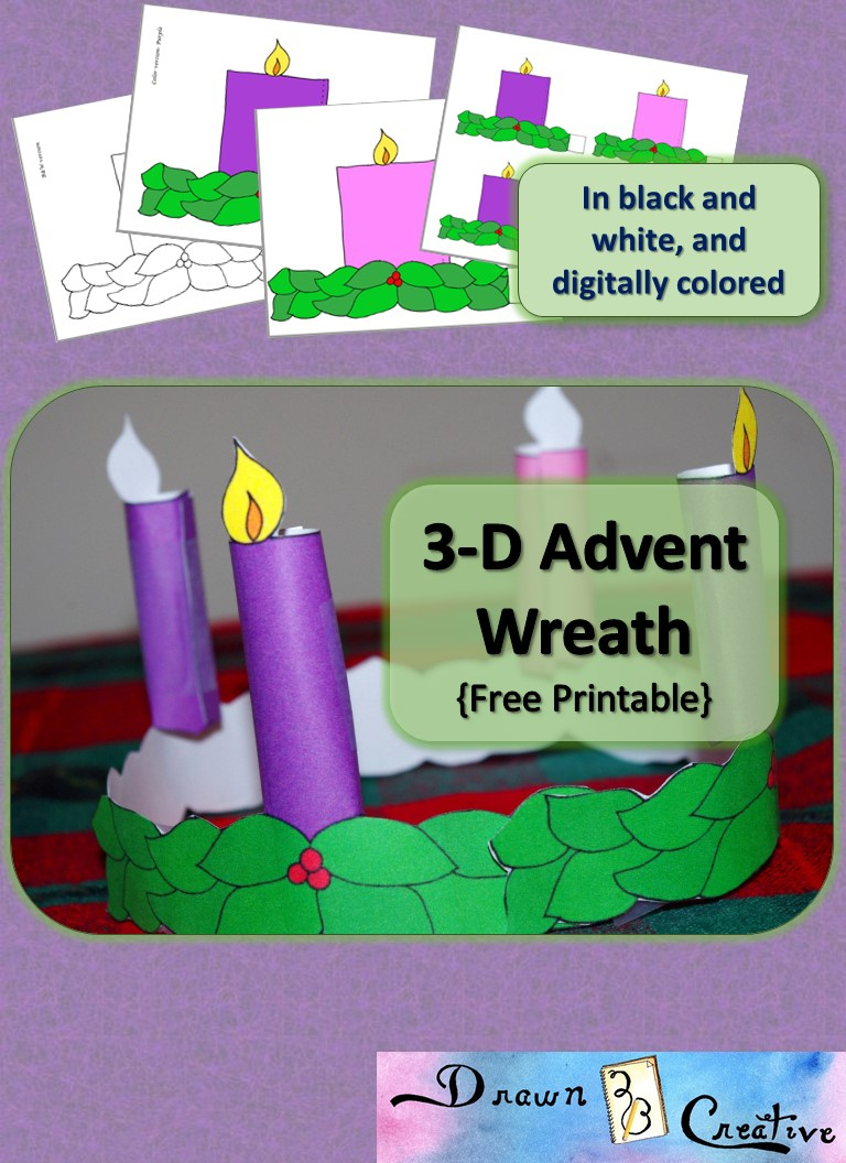 3-D Printable Advent Wreath - Drawn2Bcreative within Free Printable Advent Wreath Template