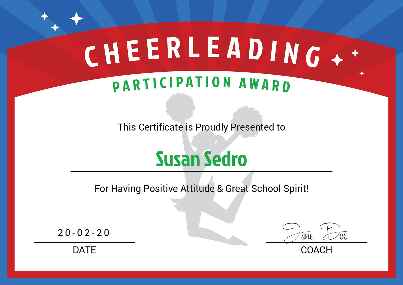 3 Free Cheerleader Award Certificate Design Templates In Ai &amp;amp; Pdf within Free Printable Cheerleading Certificate Template