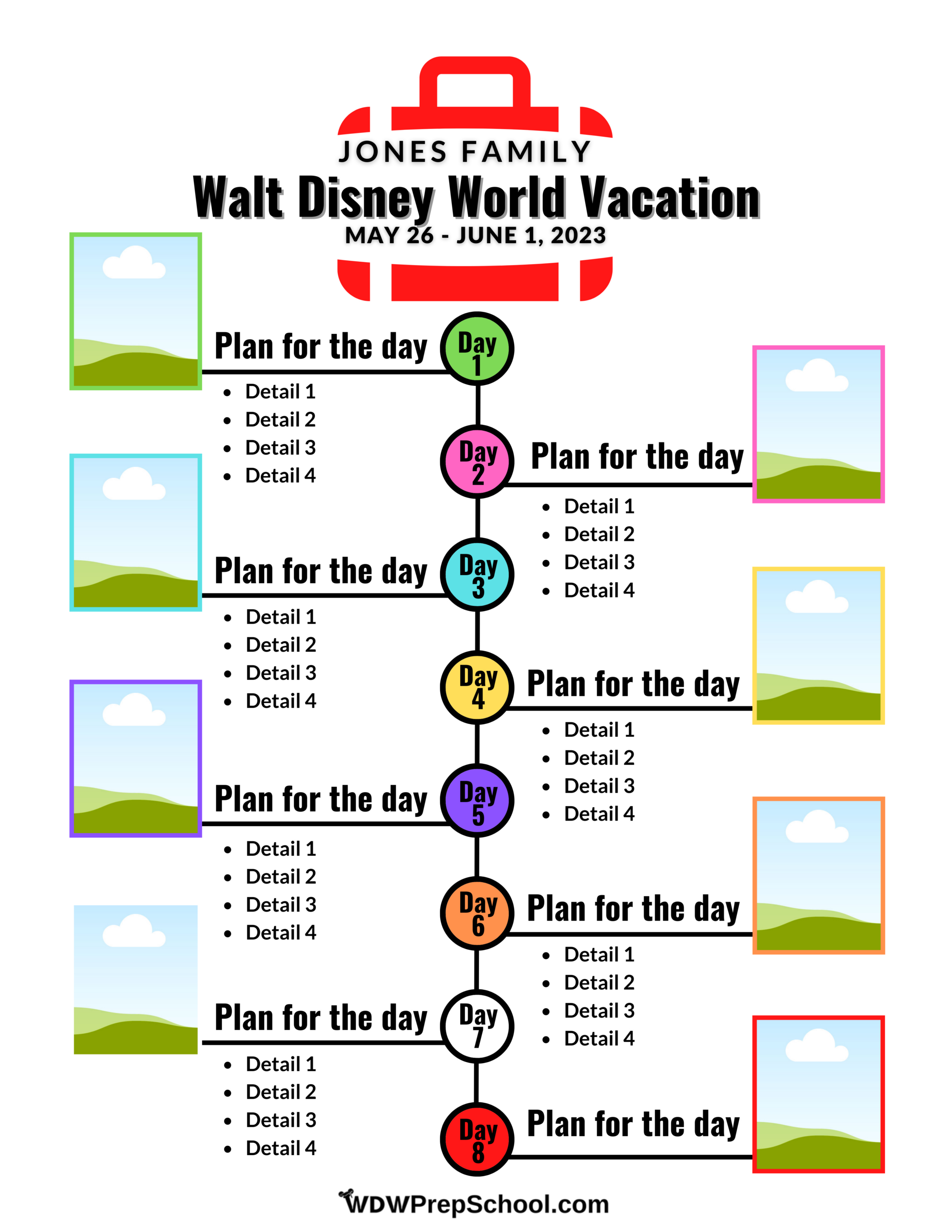 3 Free Custom Disney World Itinerary Templates - Wdw Prep School within Free Printable Disney Itinerary Template