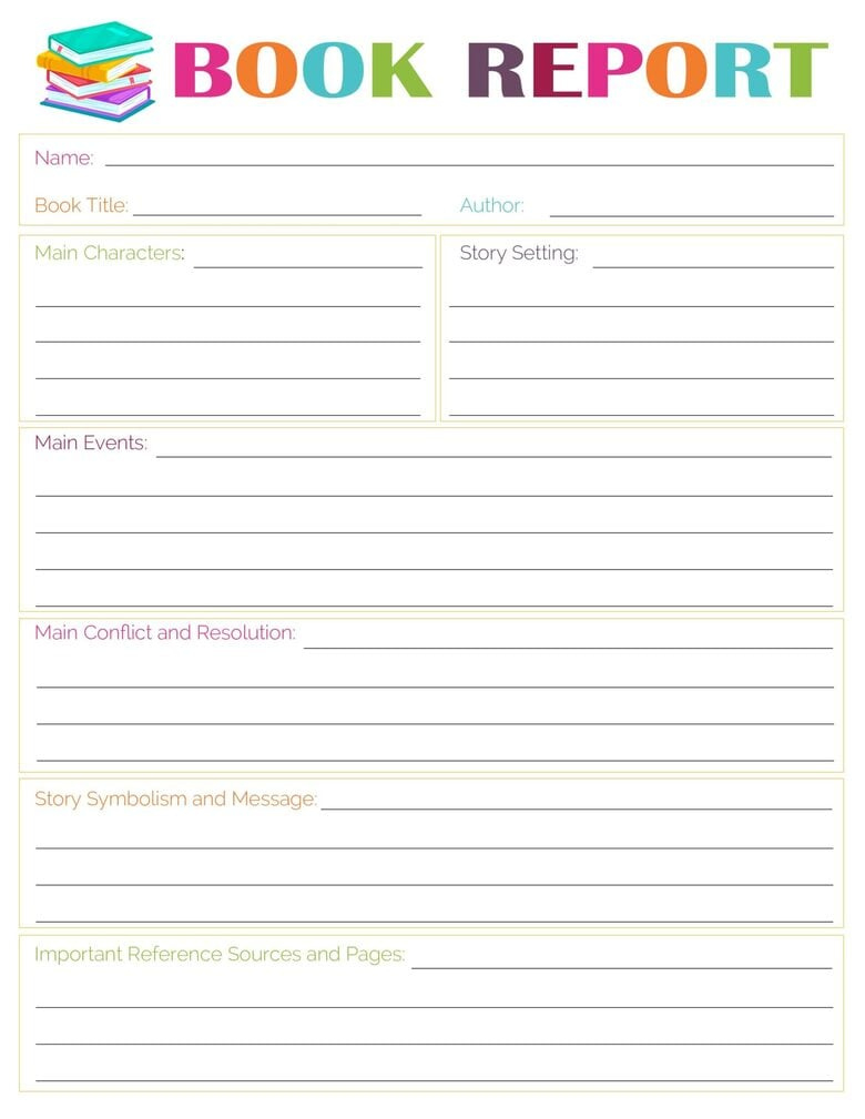 3 Free Printable Book Report Templates within Free Printable 5Th Grade Book Report Template