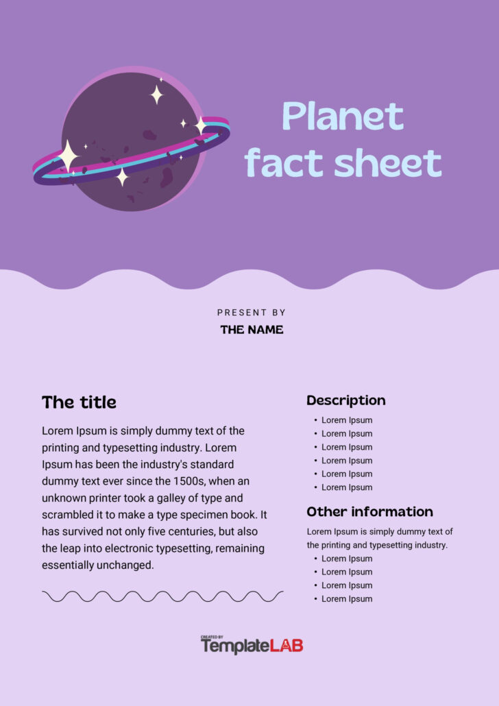 Free Printable Fact File Template