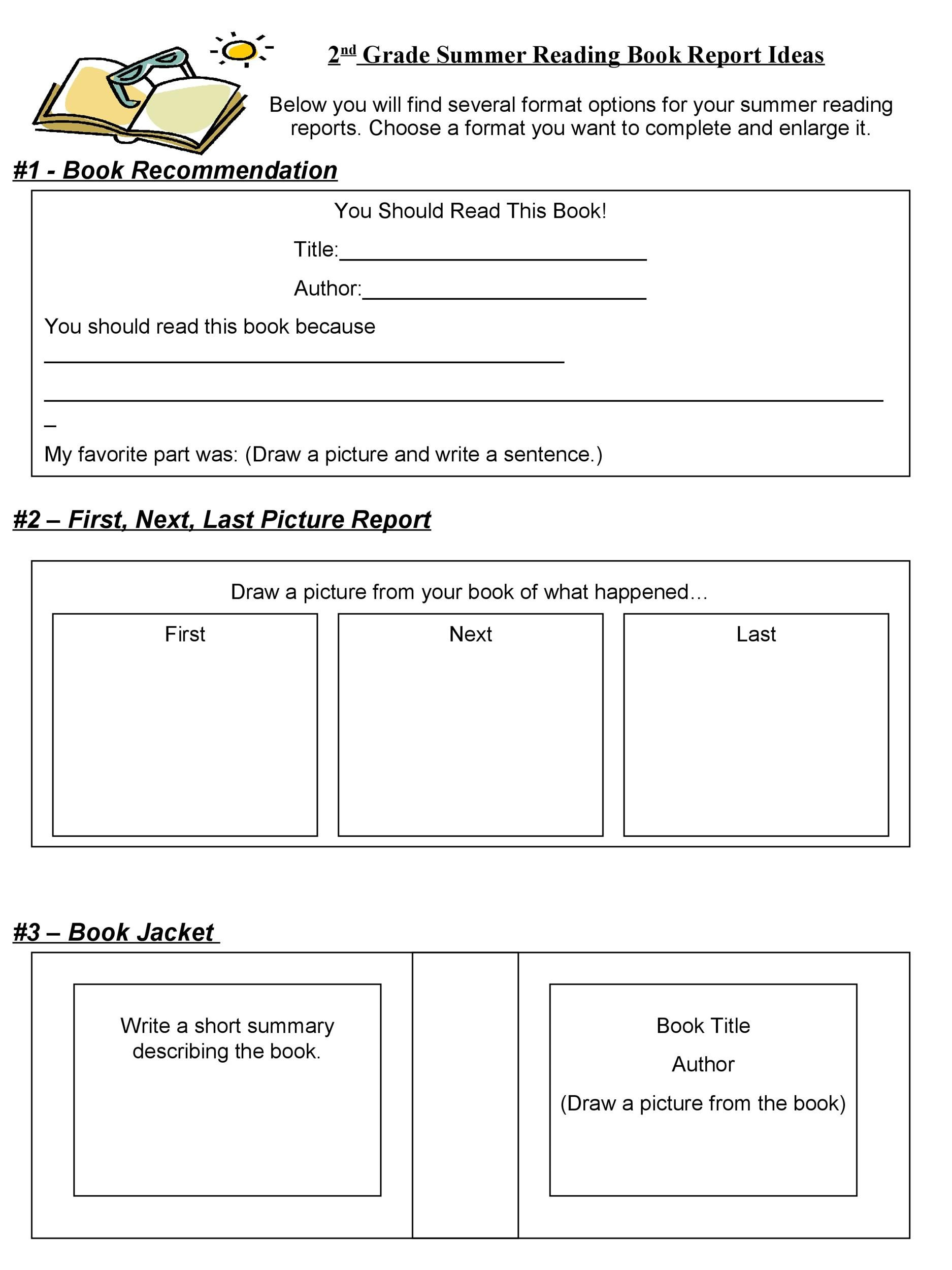 30 Book Report Templates &amp;amp; Reading Worksheets pertaining to Free Printable Book Report Template For 2Nd Grade
