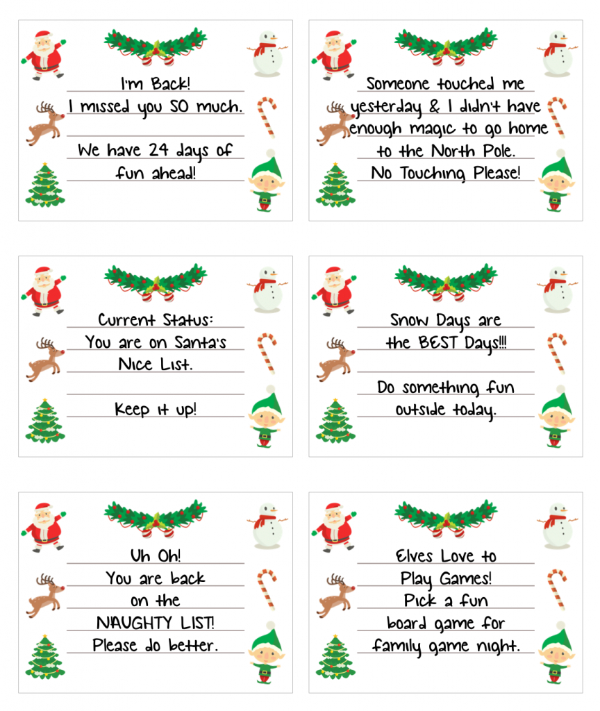 30 Free Elf On The Shelf Printable Notes pertaining to Free Printable Elf On The Shelf Template