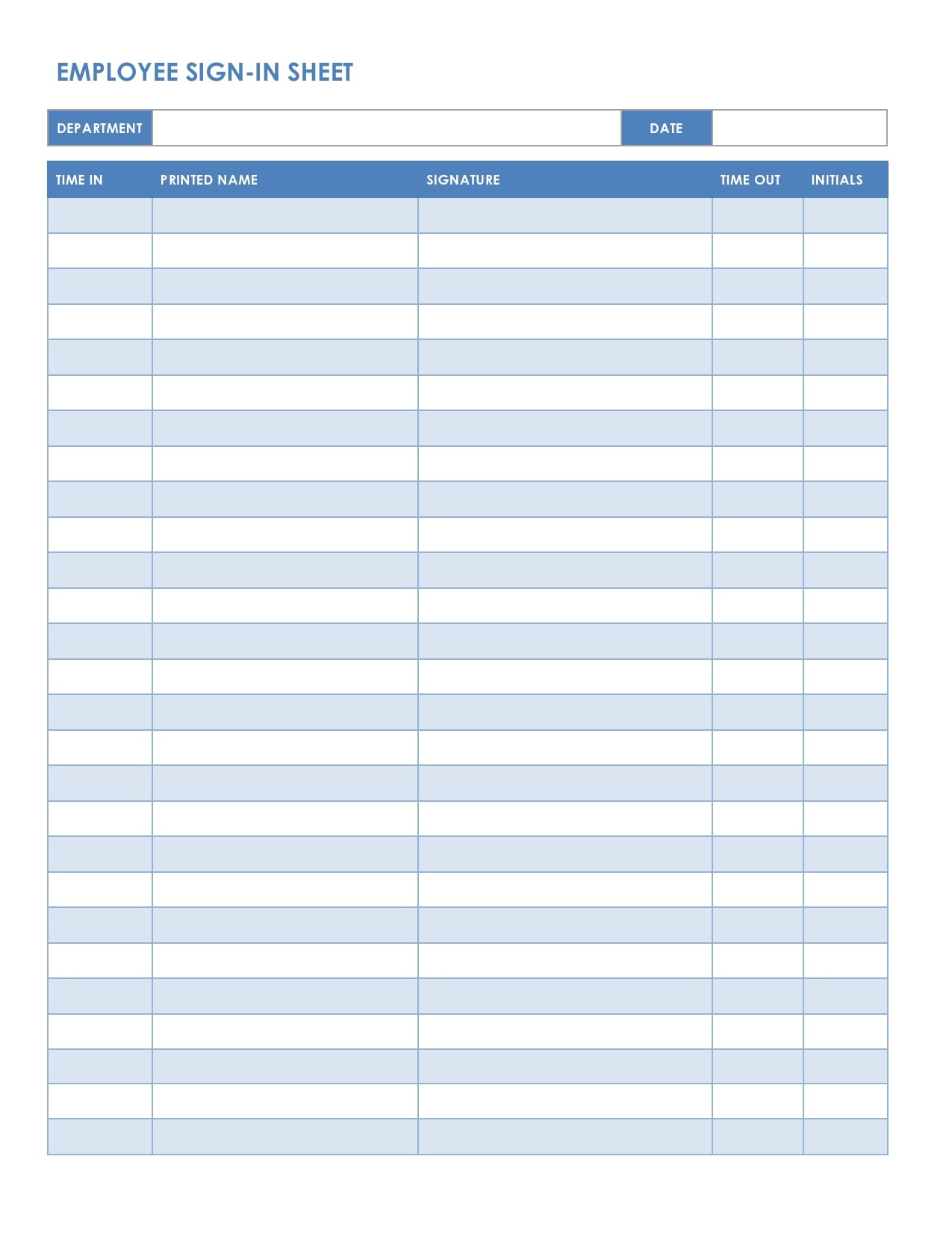 30 Printable Sign In &amp;amp; Sign Out Sheets (Best Templates!) throughout Free Printable Employee Sign in Sheet Template