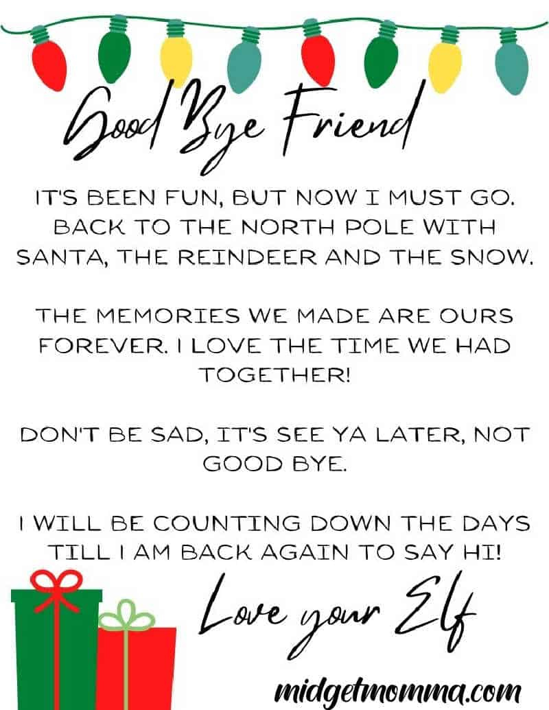 31 Free Elf On The Shelf Goodbye Letter Printables with Free Printable Elf on the Shelf Goodbye Letter Template