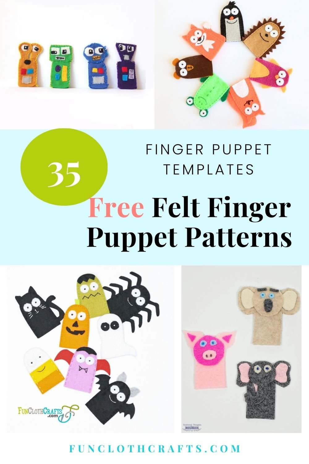 35 Free Felt Finger Puppet Patterns | Fun Cloth Crafts - Felt throughout Free Printable Felt Finger Puppet Template