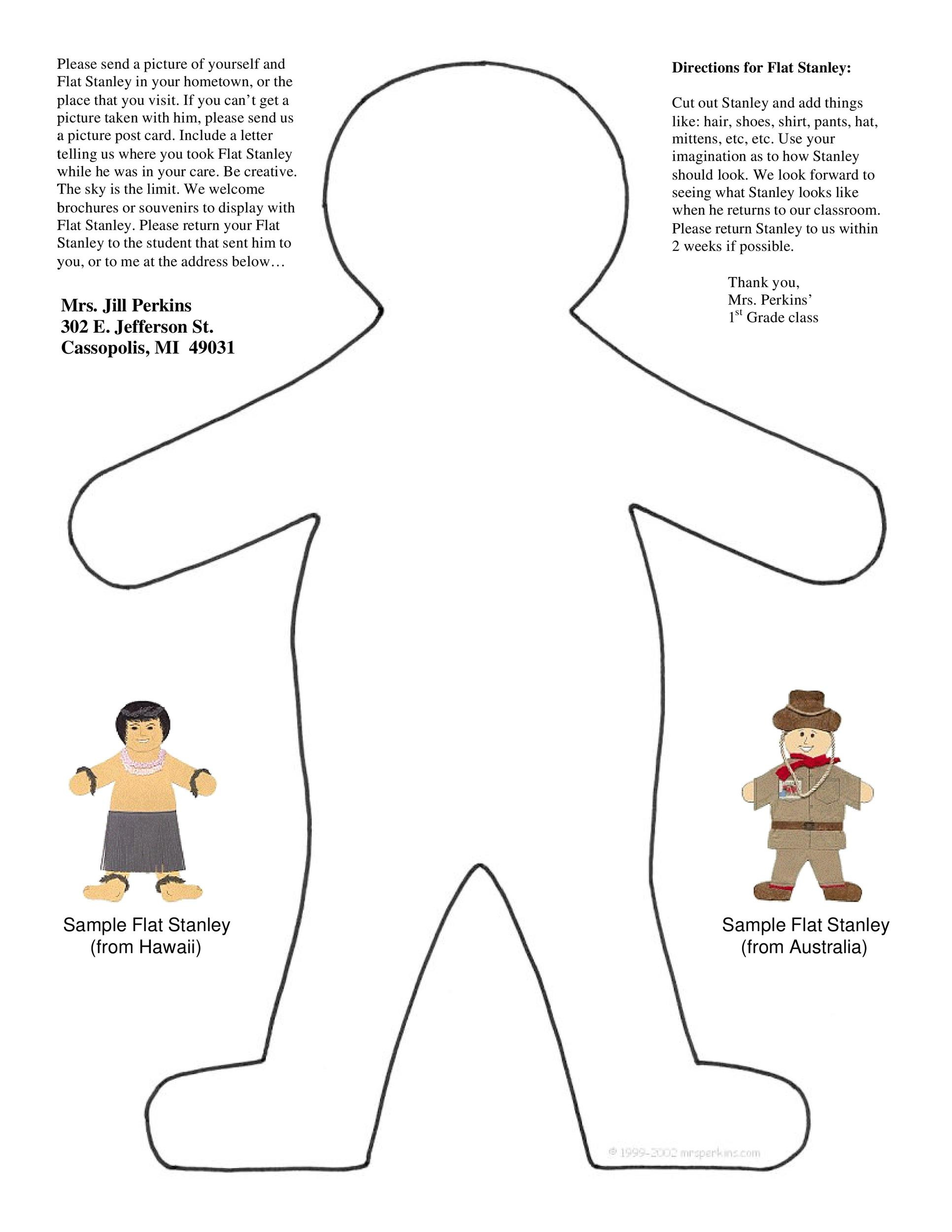 37 Flat Stanley Templates &amp;amp; Letter Examples ᐅ Templatelab throughout Free Printable Flat Stanley Template