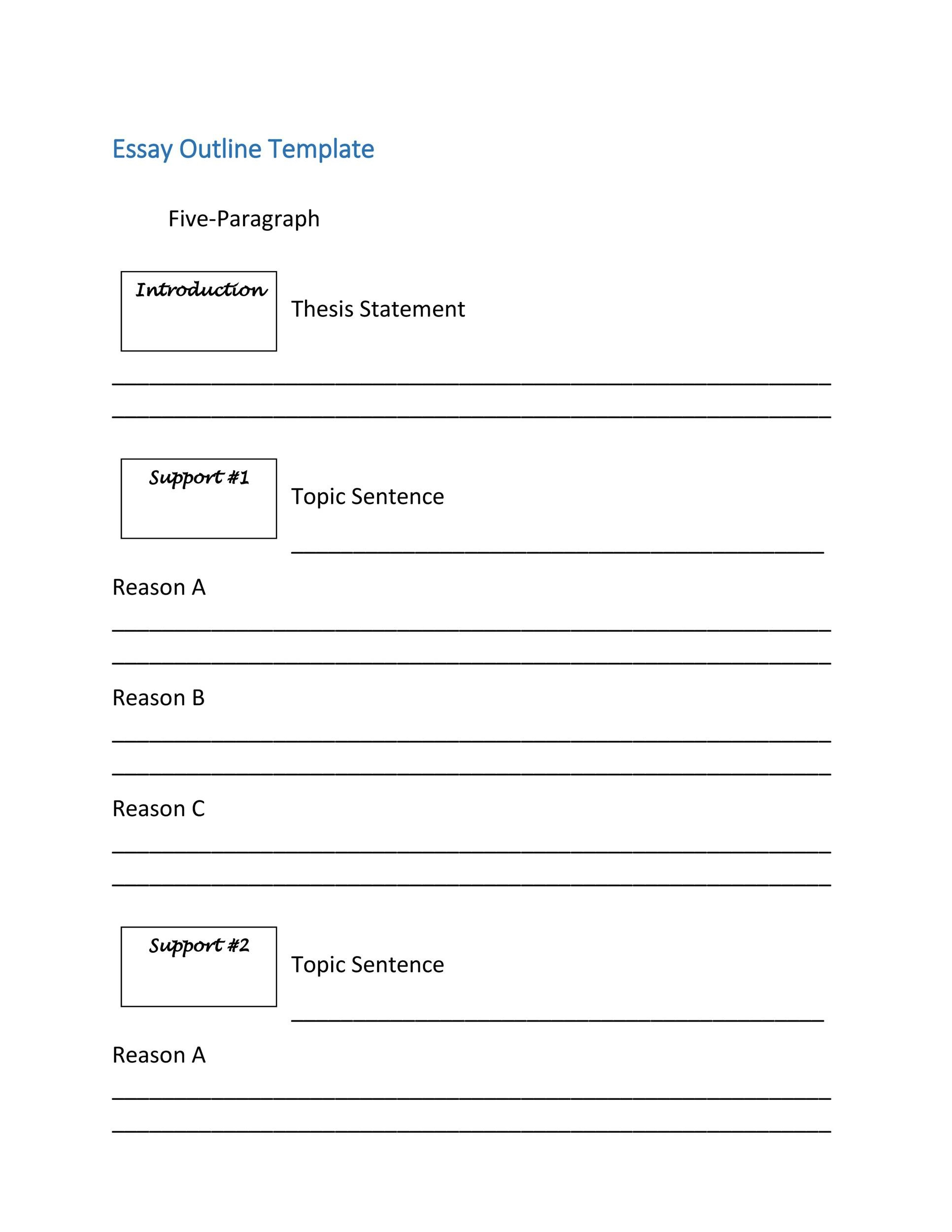 37 Outstanding Essay Outline Templates (Argumentative, Narrative with Free Printable Essay Outline Template