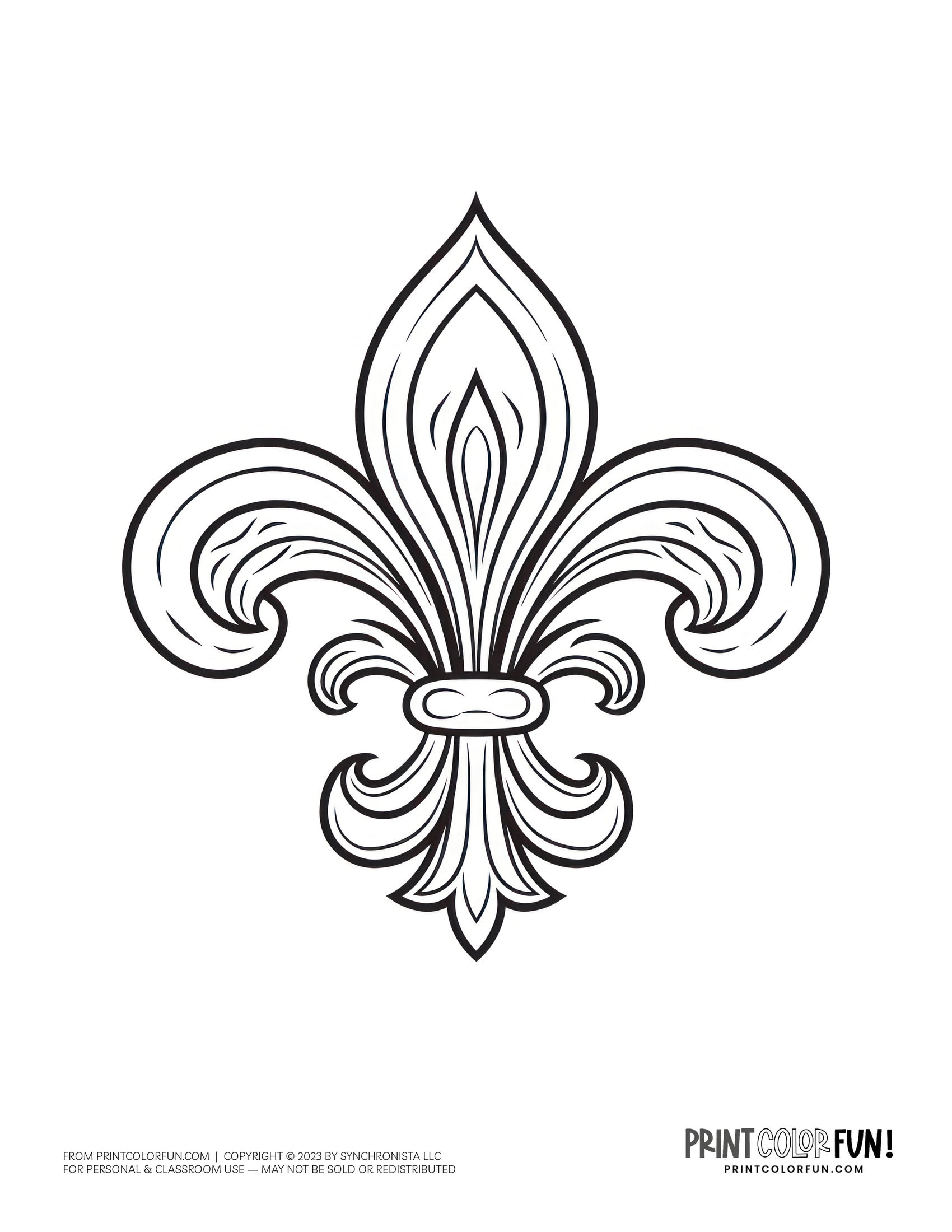 38 Fleur-De-Lis Coloring Pages, Clipart Images &amp;amp; Design Stencils within Free Printable Fleur De Lis Template