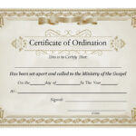 38 Ordination Certificate Templates (Free Printables) With Free Printable Certificate Of Ordination Template