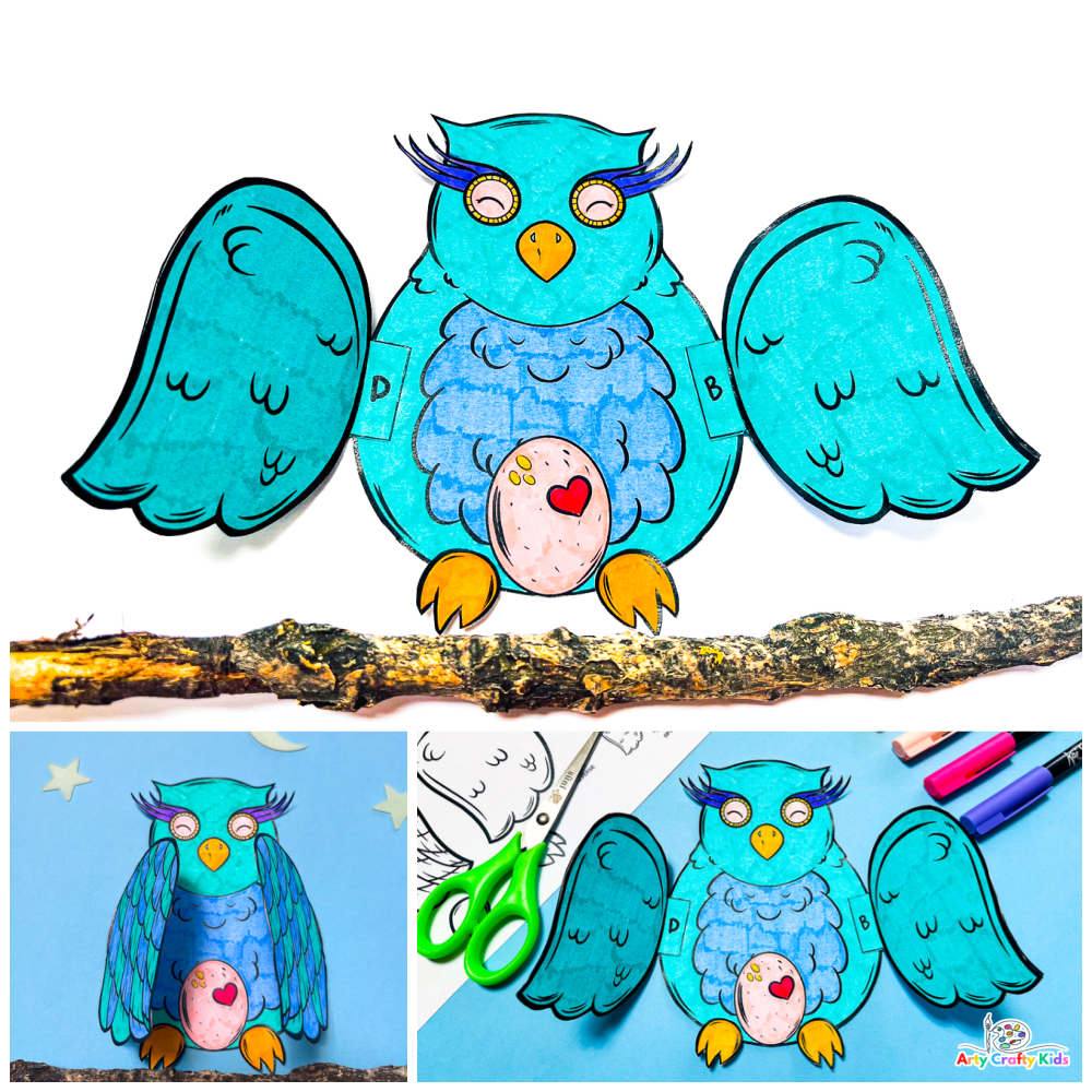 3D Printable Owl Craft | An Easy Owl Coloring Craft - Arty Crafty Kids regarding Free Printable 3D Owl Template