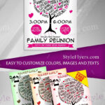 4 Simple, Illustrated, Thematic Family Reunion Flyer Templates Throughout Free Printable Family Reunion Flyer Template