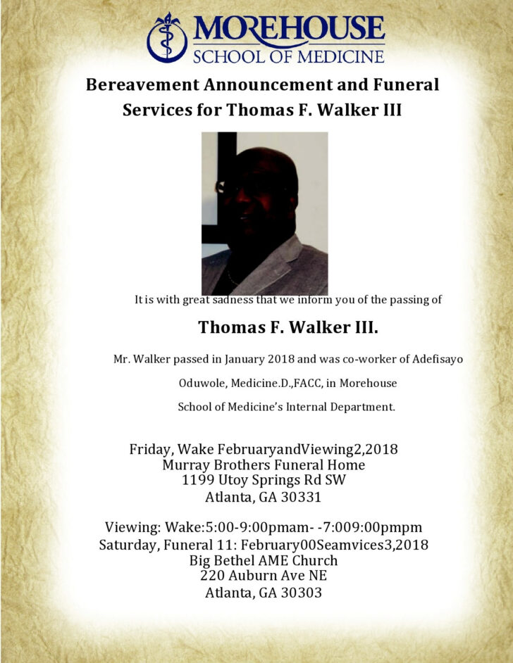 Free Printable Funeral Announcement Template