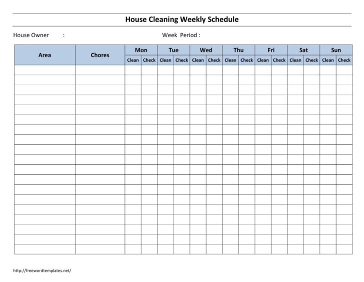 Free Printable Cleaning Log Template