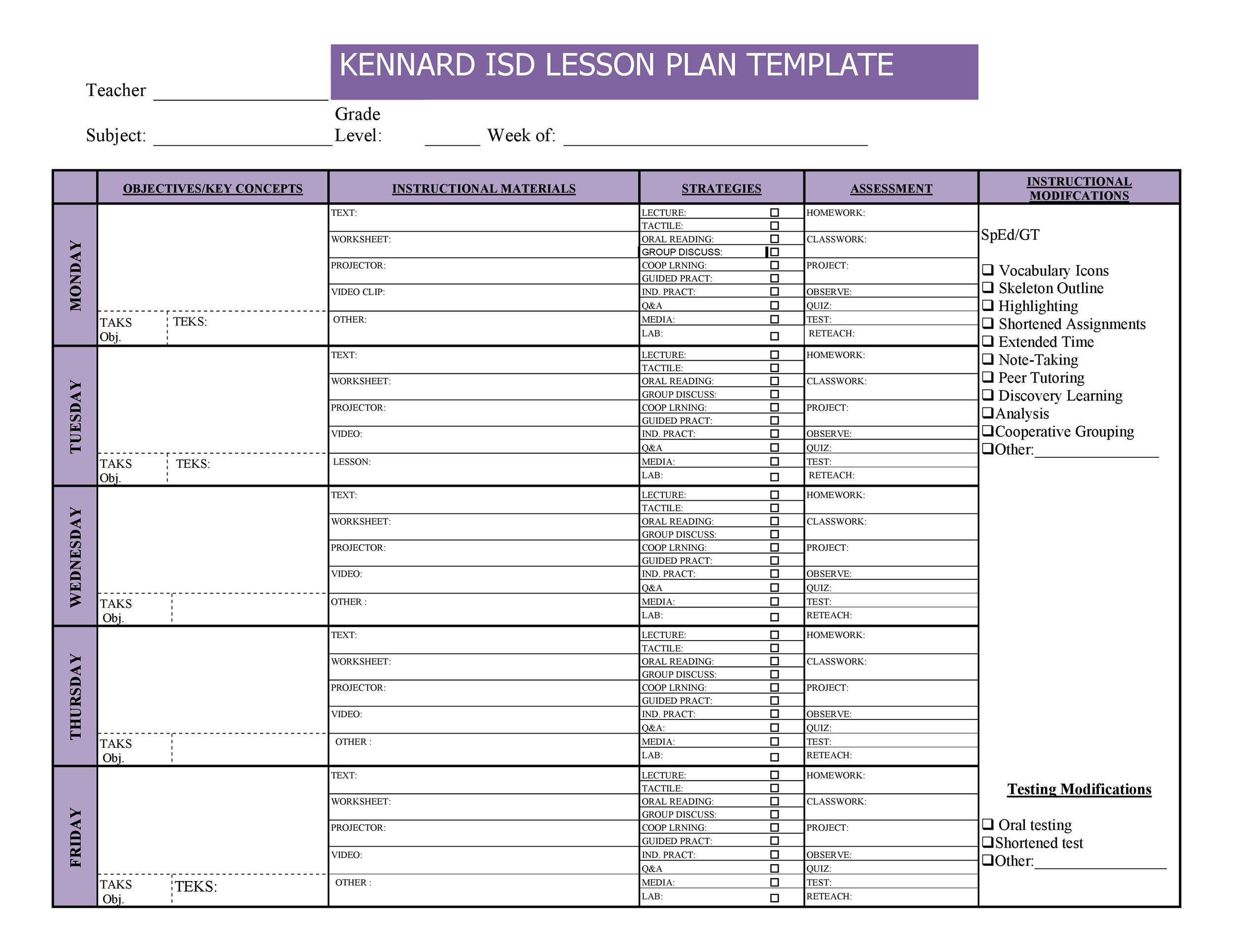 44 Free Lesson Plan Templates [Common Core, Preschool, Weekly] intended for Free Printable Common Core Lesson Plan Template