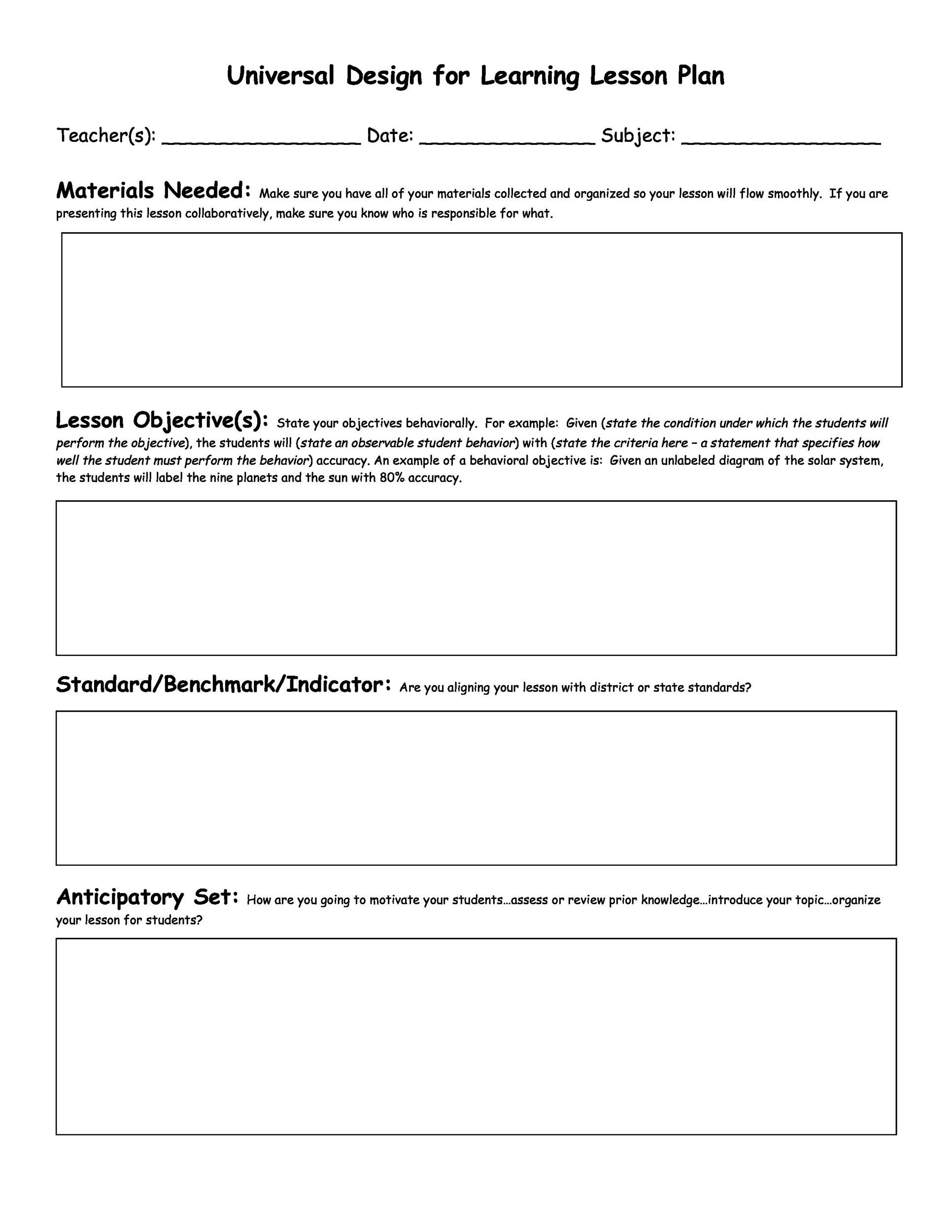 44 Free Lesson Plan Templates [Common Core, Preschool, Weekly] throughout Free Printable Common Core Lesson Plan Template