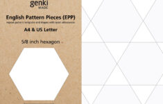 5/8 Inch Hexagon English Paper Piecing Epp Instant Download intended for Free Printable 8 Inch Hexagon Template