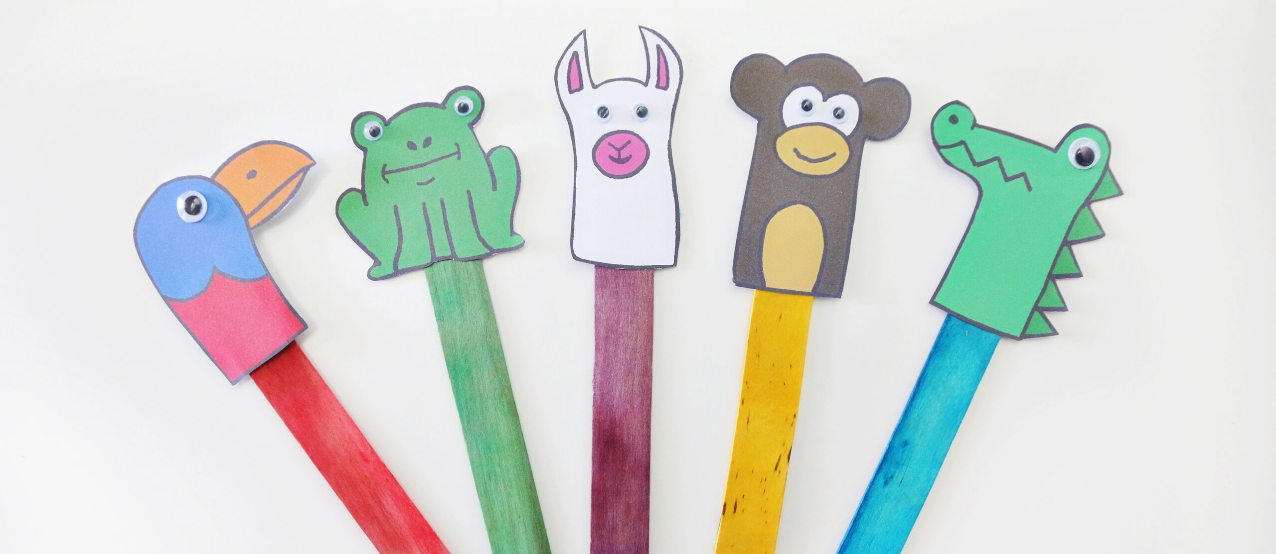 5 Animal Popsicle Stick Puppet Printables | Fun365 with Free Printable Animal Stick Puppet Template