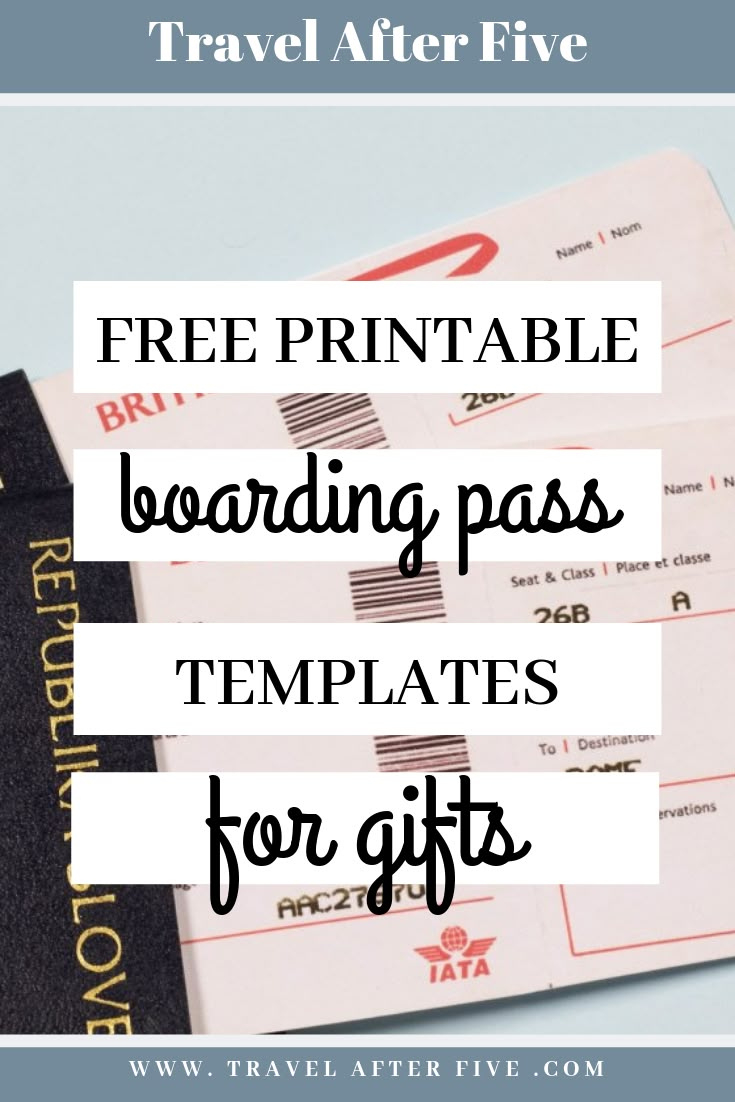 5 Free Boarding Pass Templates For Gifts for Free Printable Boarding Pass Template For Gift
